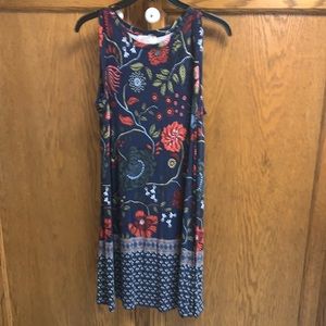 Ladies Loft Outlet Petite sleeveless dress blue/rust